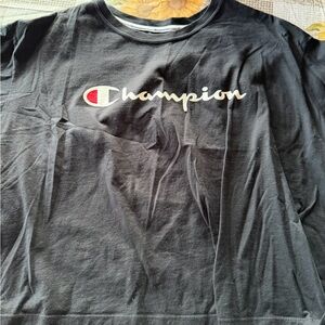 Champion Black Tee with Logo